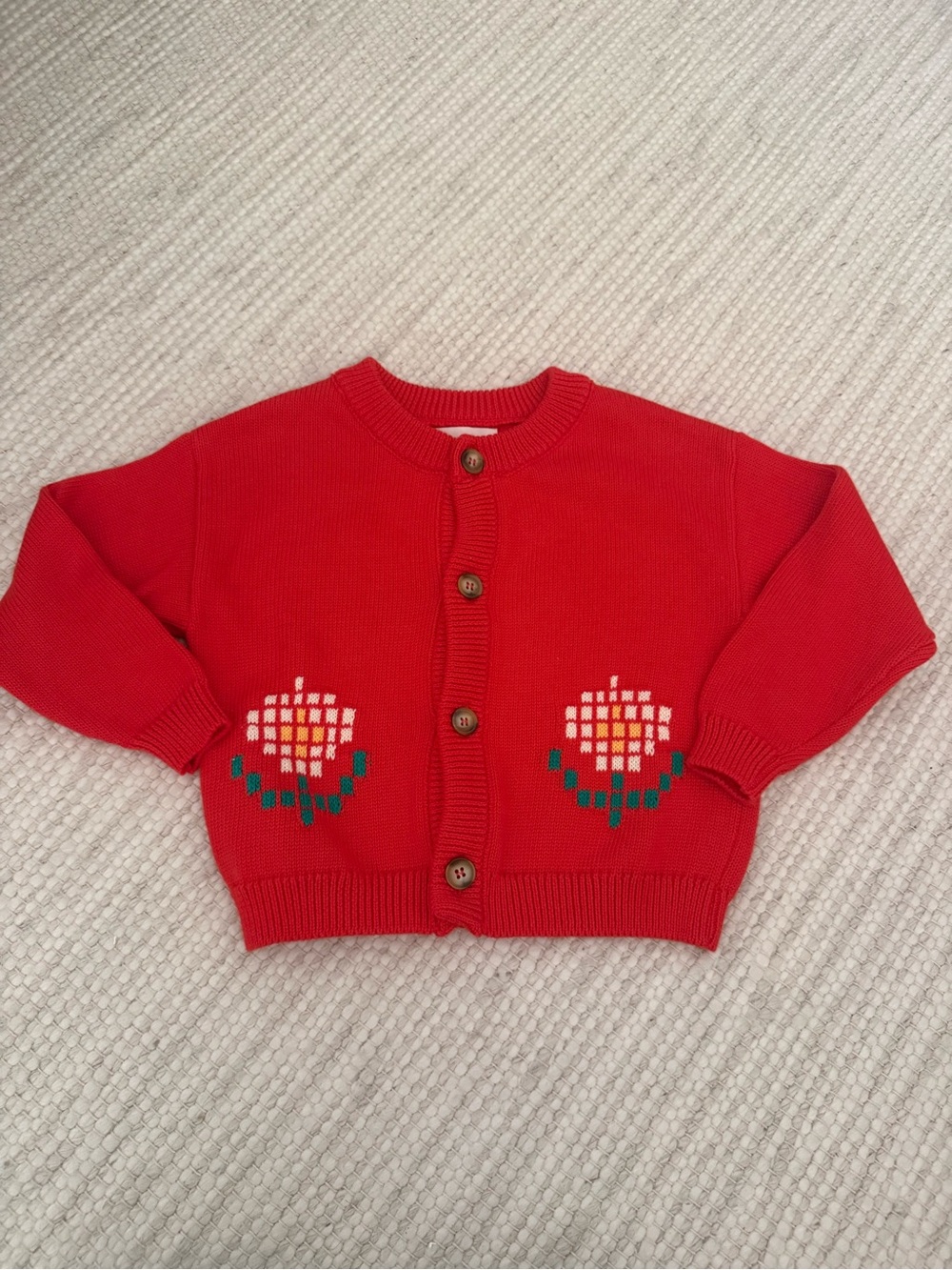 Bobo Choses Pixel Daisy Cardigan, 24M